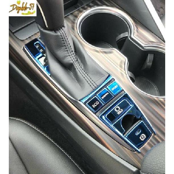 8X For Toyota Camry 2018- Blue Console Gear Shift Panel Button Cover Trim