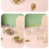New Double Glass Bowl Glass Cat Dog Bowl with Iron Frame Gold Stand Raised Water Feeder Bowl Puppy Food Bowl Cat and Dog