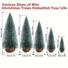 Artificial Mini Wooden Christmas Tree Small Cedar Pine For Home Room Decor Halloween Party New Year 2025 Navidad Ornaments