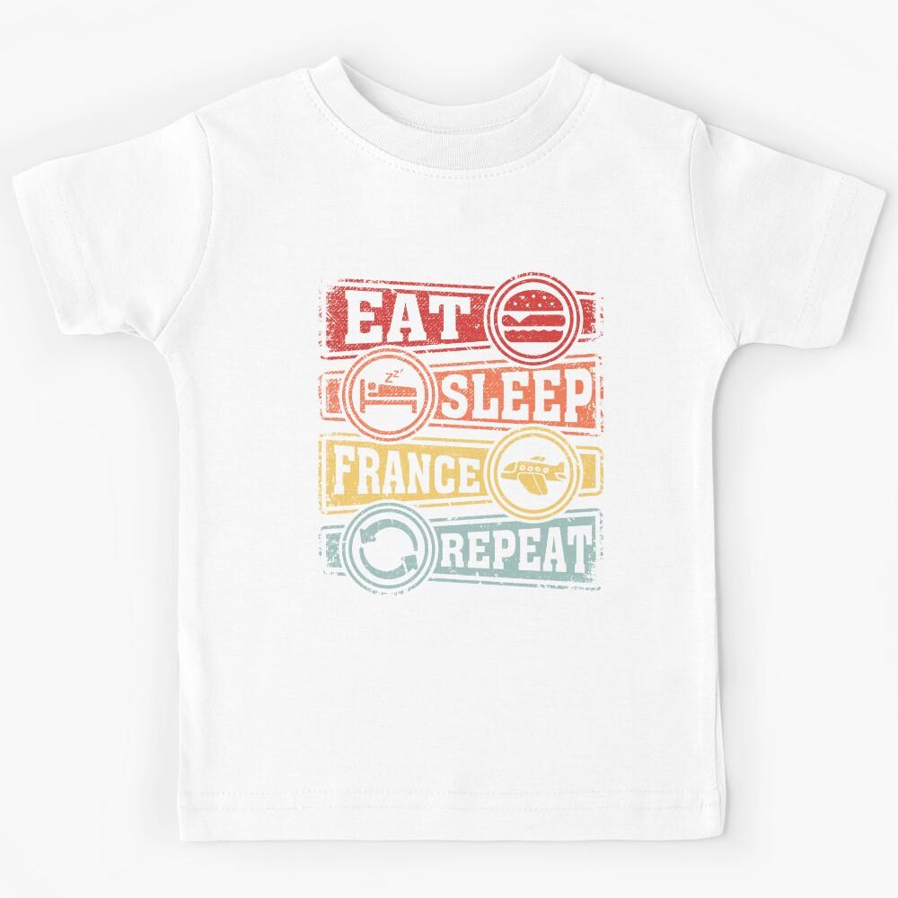 Eat Sleep France Repeat Kids T-Shirt 120
