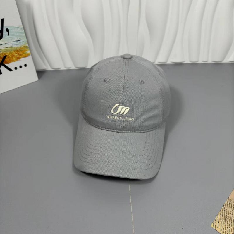 Embroidered Letter Baseball Cap Female Retro Male And Female Face Small Big Head Circumference Cap Shade (57-62cm) adjustable серый