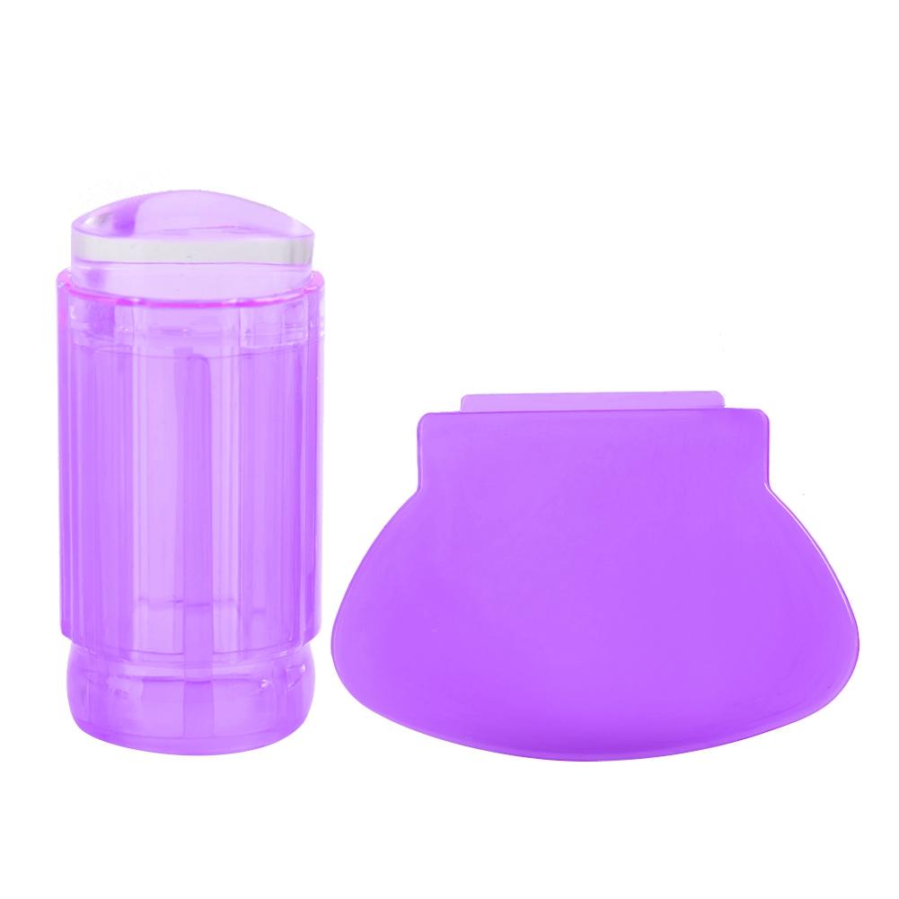 Transparent Silicone Nail Polish Head Stamper Scraper Nail Art Tool (Transparent White)