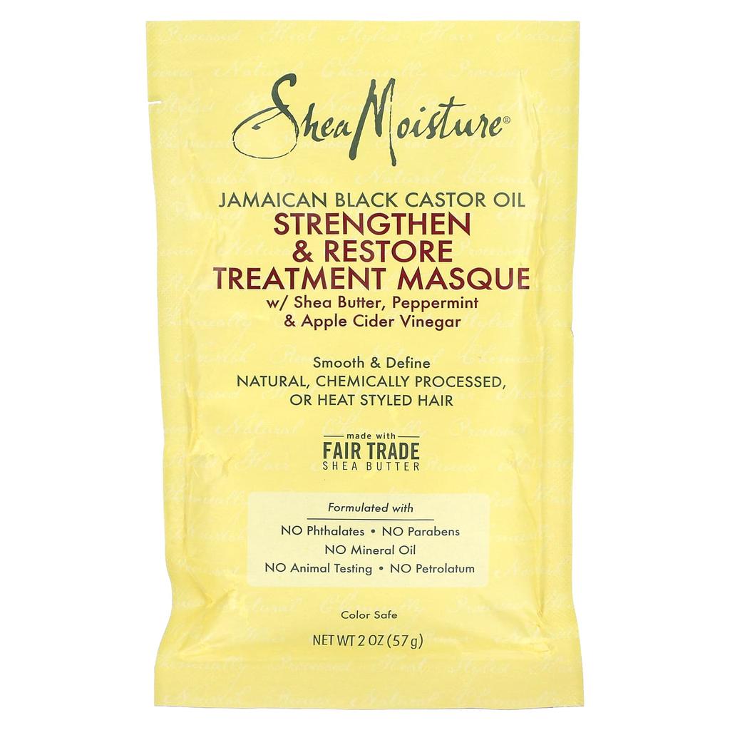 SheaMoisture Jamaikanisches Schwarzes Rizinusöl, Stärkende und Wiederaufbauende Behandlungsmaske, 2 oz (57 g)