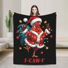 Christmas F Caw F Rooster Flannel Blankets Winter  Super Soft Bedding Throws for Kids Adult Comfortable Bedspread Sofa Bed Cover