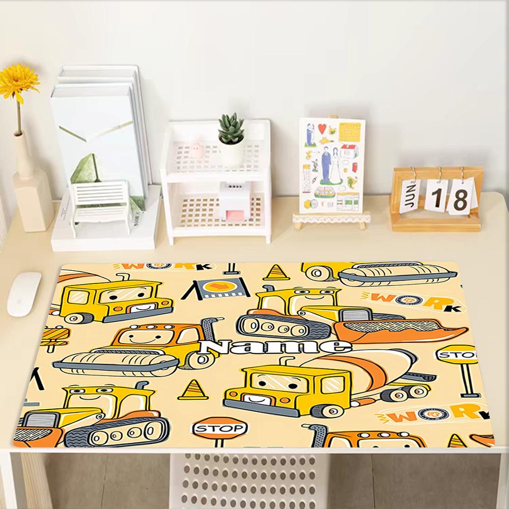 Custom Name excavator Theme Mouse Pad, Non Slip Rubber Base, Multifunctional Office & Home Decor, Perfect for Workspace Personalization.