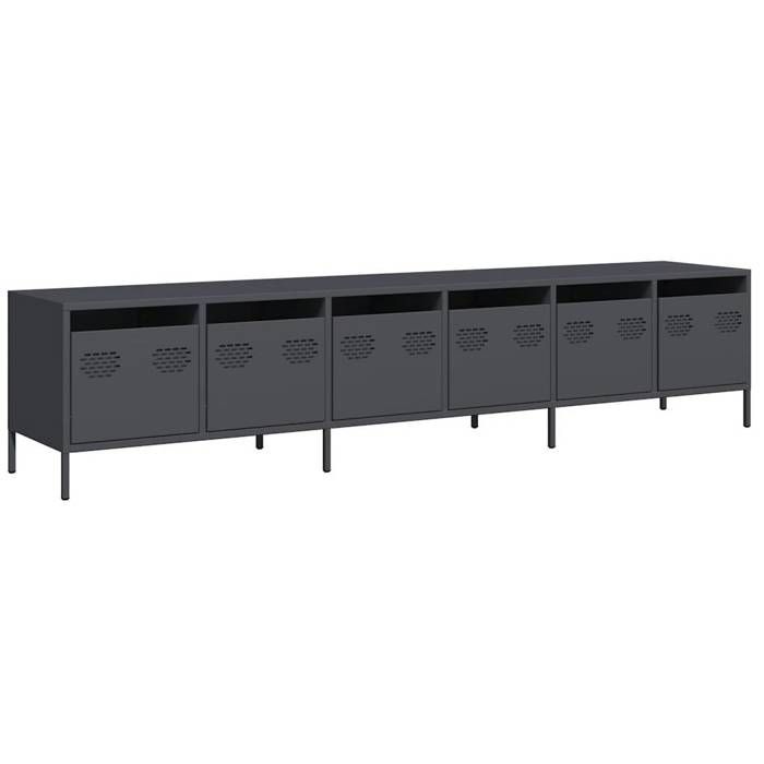 VidaXL TV Stand Anthracite 202x39x43.5 Cm Cold-rolled Steel, TV Bench, Metal Furniture, Multimedia Furniture, TV Sideboard, 3307151