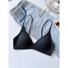 Women Sexy Deep V Mesh Neckline Backless Wireless Thin Triangle Cup Beauty Back Bra