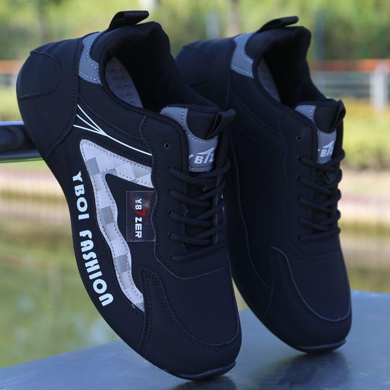 

Весенне-осенняя мужская обувь, универсальные кроссовки для папы, повседневная обувь, кожаная спортивная обувь для бега 43 чёрный