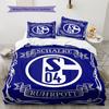 FC Schalke 04 Vzorované povlečení, Sada přikrývky Povlak na přikrývku Povlak na polštář Domov Narozeninový dárek (1 * povlak na peřinu + 2 * povlak na polštář, bez jádra)