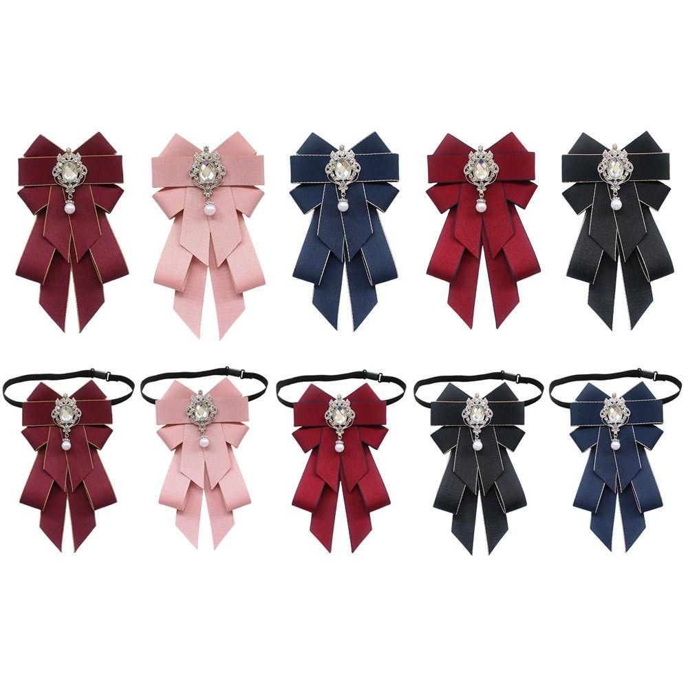 Back Pin Bow Ties Jewelry Accessories Crystal Rhinestone Bowtie Fashion Necktie Shirt Collar Girl
