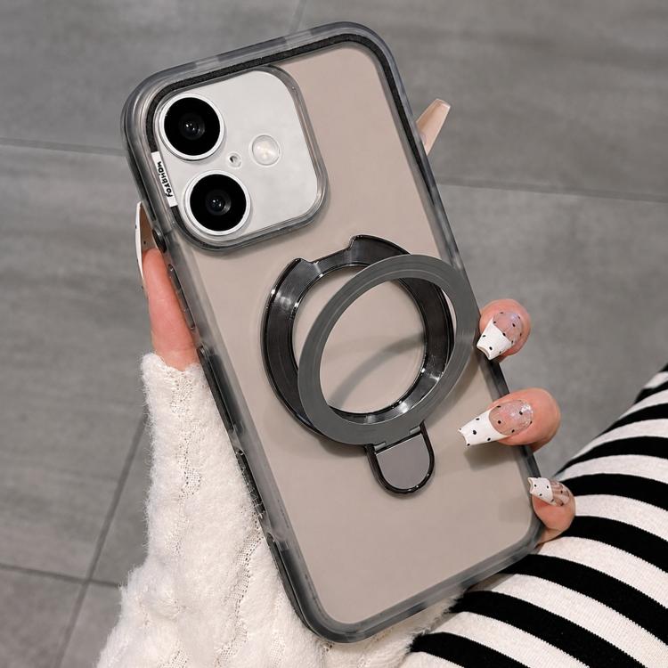 Dual-Color Translucent Matte Phone Case With Kickstand For iPhone 14 Pro, PC+TPU Anti-Fingerprint Shockproof Protective Cover