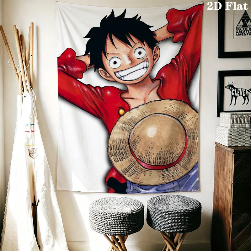 Monkey D Luffy Wandteppich Ästhetischer Wandbehang Bedruckte Stoffdecke Dekorative Wandteppiche für Schlafzimmer Wohnzimmer Heimdekoration
