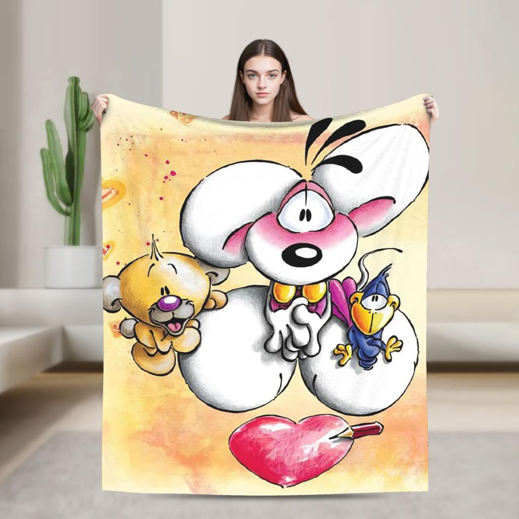Cute Diddl Blanket Quality Warm Soft Throw Blanket Winter Child Living Room Pattern Bedspread