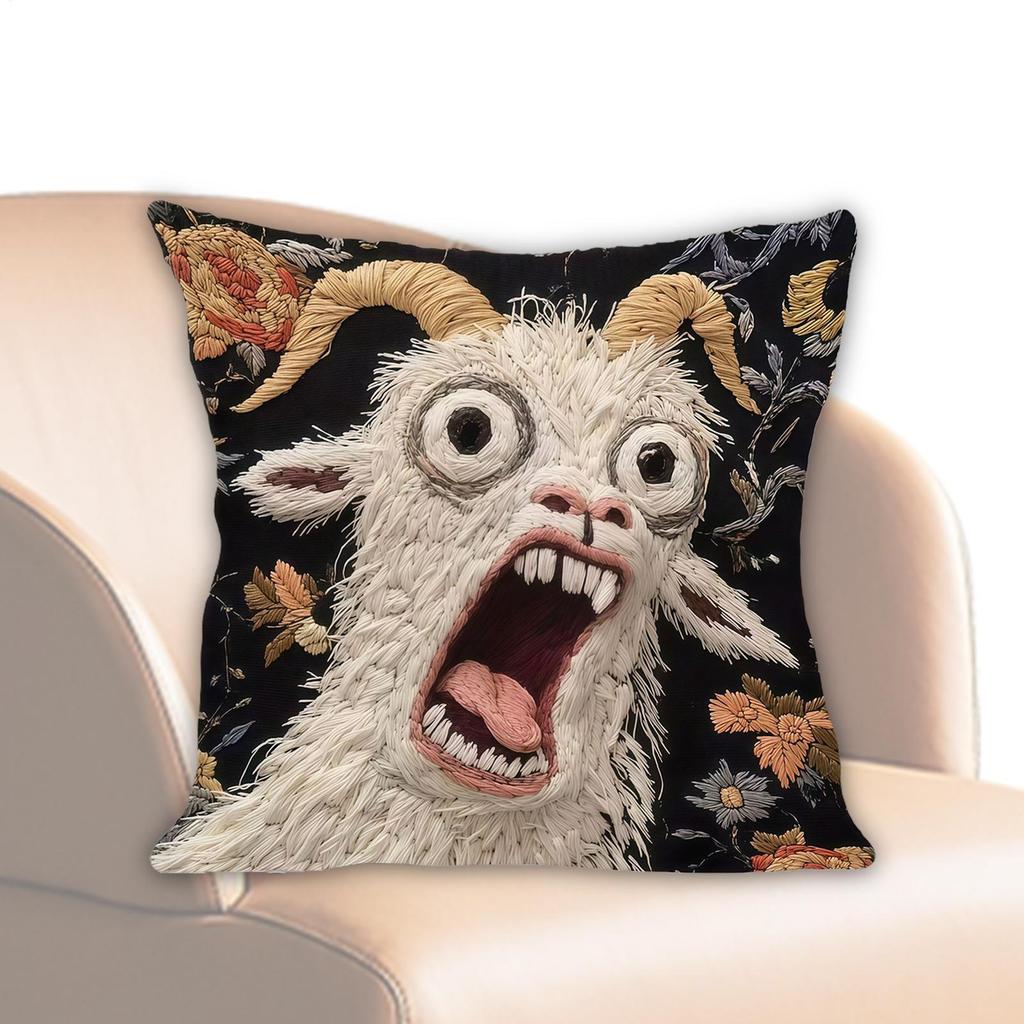 2D Printed Pillow Covers Screaming Goat Soft Protector Decorations 45x45cm Throw Cushion Covers For Party Couch Home