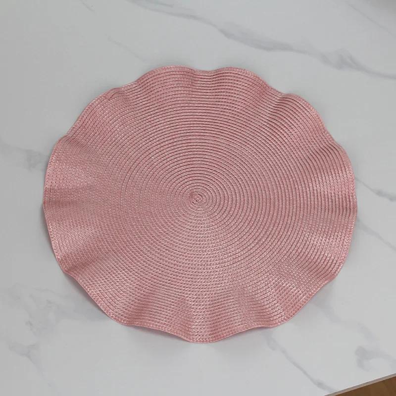 Mats Lotus Leaf Edge Creative Design Thickened Woven PP Placemats Coasters Irregular Placemats Table Placemats