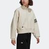 Adidas Originals Trefoil FW22 Tracktop Embroidered Logo Sports Loose Stand Collar Jacket Women Tops Off-White HM1749
