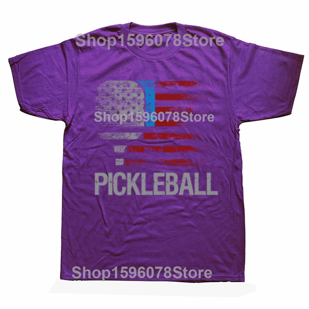 

New Pickleball Player Paddle Ball Lover Flag T Shirt Oversize Printed Casual Tee Casual Short Sleeve Vintage Couples TShirt 4XL
