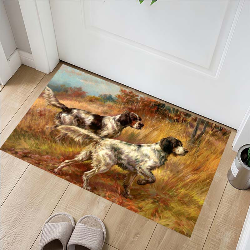 Cavalier King Charles Spaniel Doormat, Non-Slip Floor Mat with Sleeping Puppies Print, Indoor Entrance Rug for Dog Lovers