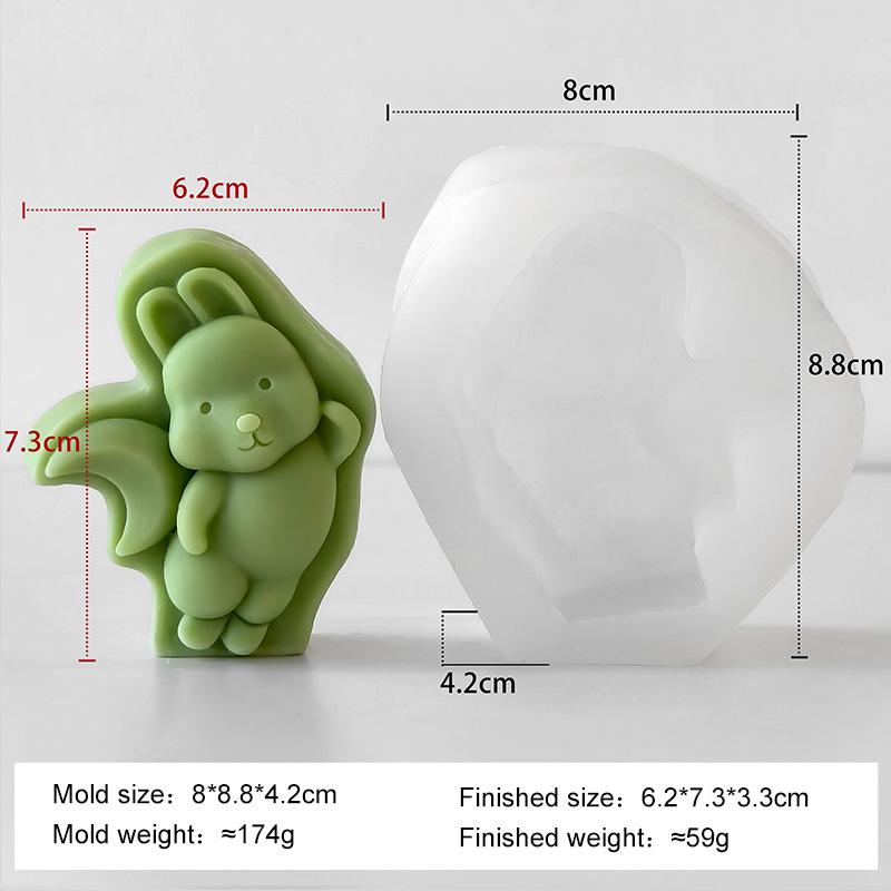 DIY Bunny Shape Chocolate Cookies Baking Molds Cartoon Rabbit Silicone Mold Handmade Aroma Candle Plaster Resin Mould