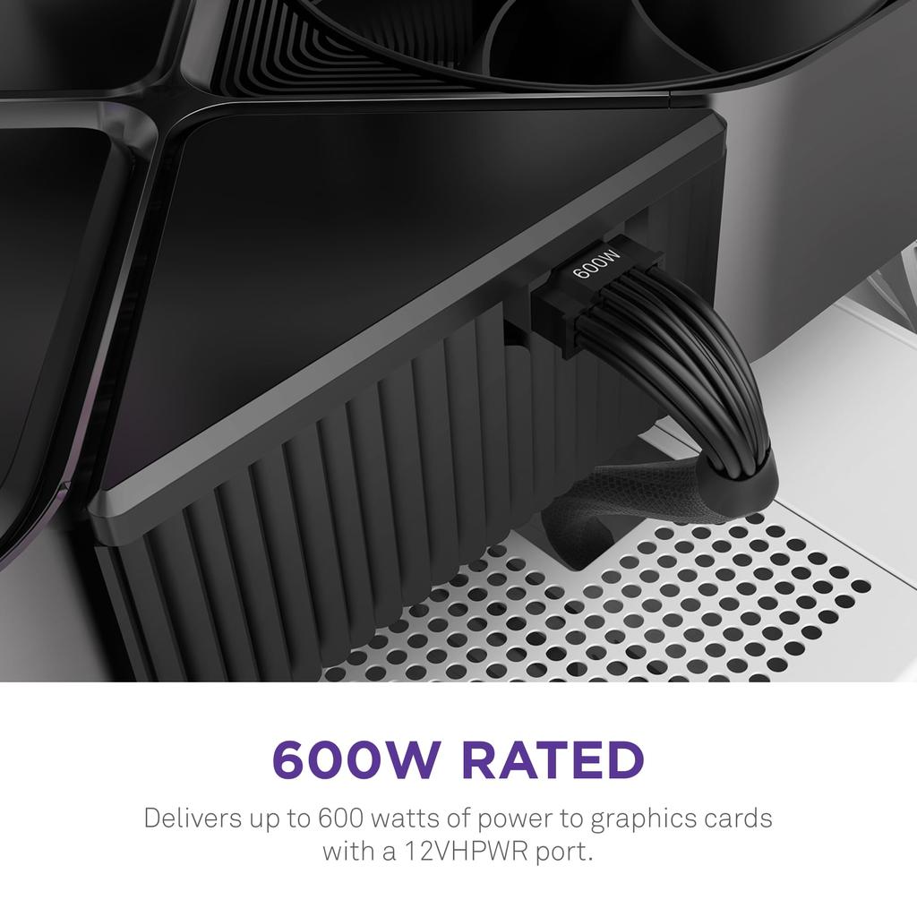 NZXT 12VHPWR Adapter Cable NZXT C Series GOLD 12VHPWR Cable for PC Power Supply PS1338 BB-CG1BB