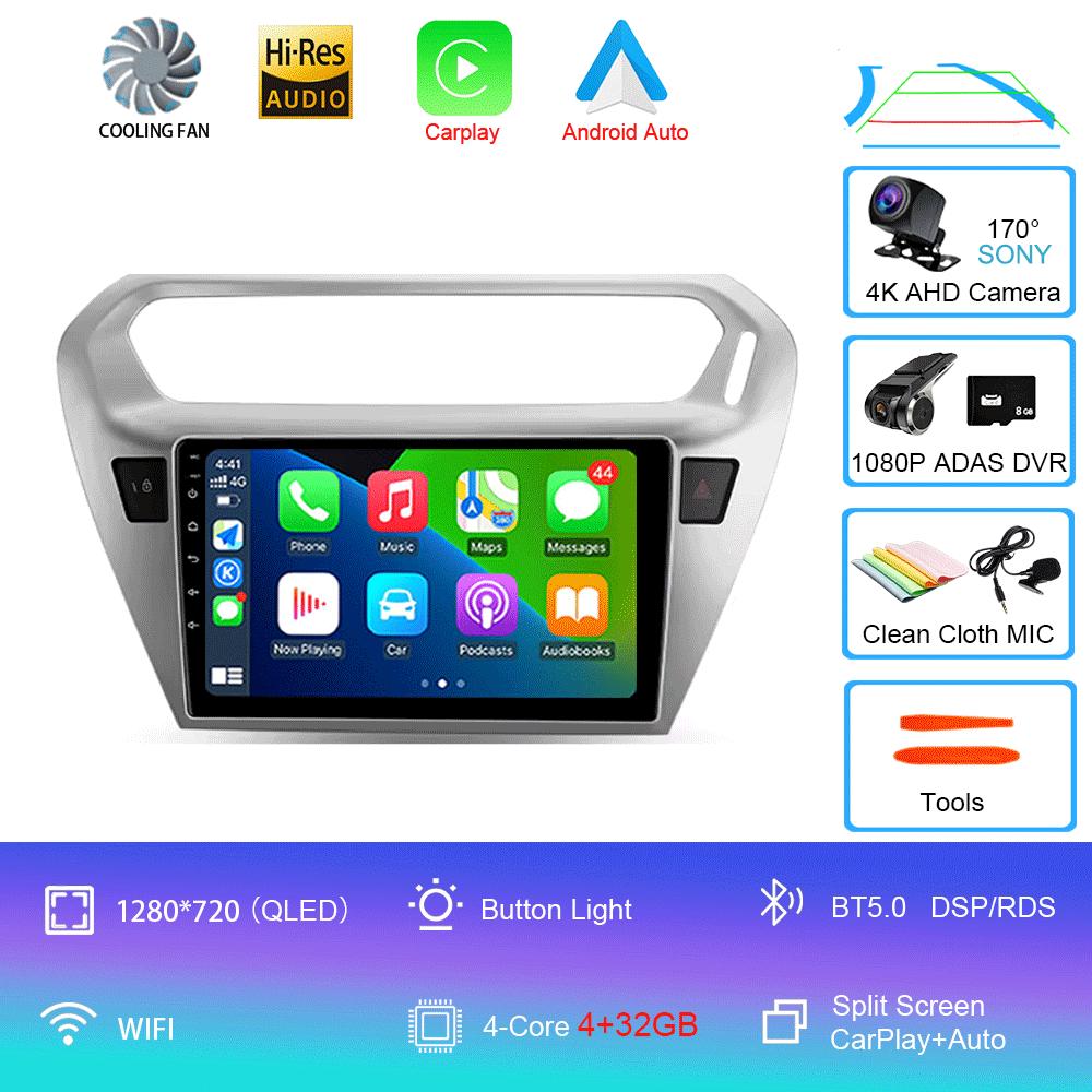 Car Radio Android 14 For Peugeot 301 Citroen Elysee 2013 2014 2015 2016 2017 2018 Multimedia Player Stereo Carplay 2din Audio BT