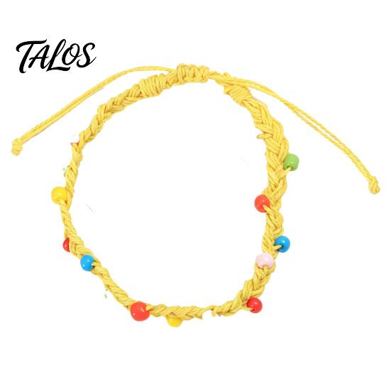 Colorful Summer Beach Accessories Handmade Braided Bracelet for Women, Bohemian Woven Wrist Rope Boho Style Jewelry with Rice Beads, Adjustable