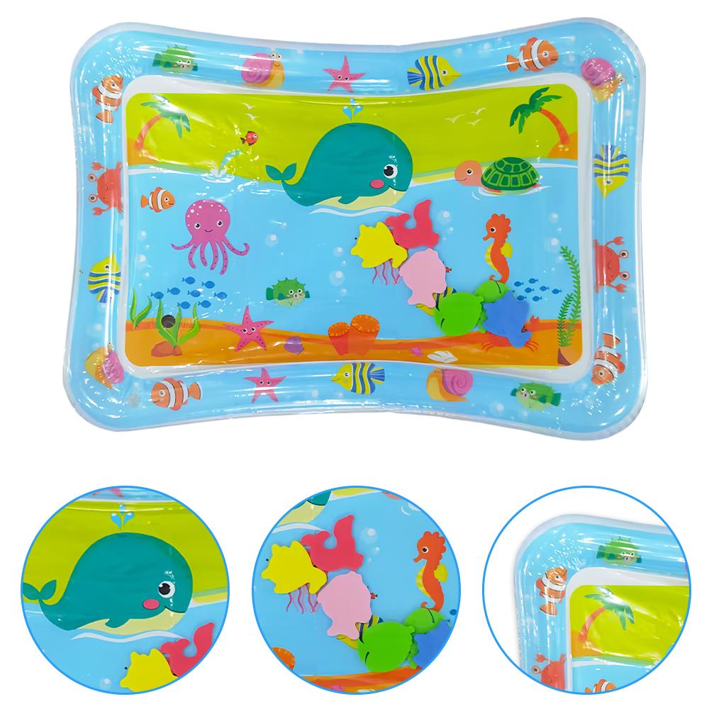 1Pc Blue Whale Inflatable Pvc Playing Water Mat Baby Toddler Pad Early Education Activity Toys Mat Cushion Gift