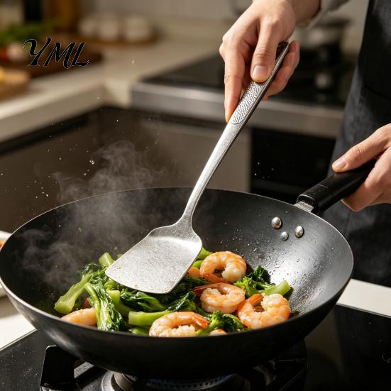 Safe Kitchen Cooking Tool Pure Titanium Frying Spatula/Leak Spatula/Soup Spoon, Non-stick Lightweight Heat Resistant Kitchenware Utensil, Portable