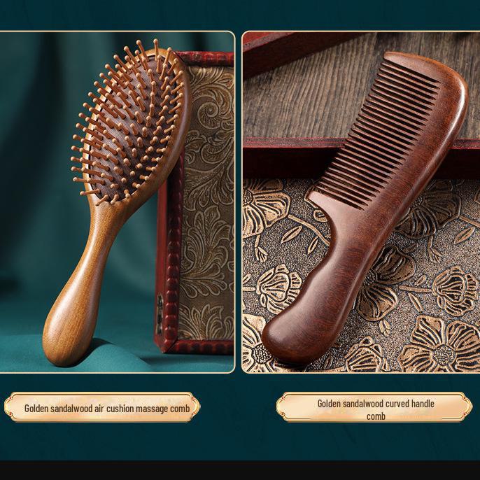 

Массажная расческа с воздушной подушкой из сандалового дерева для кожи головы и волос - унисекс деревянная расческа для дома и путешествий