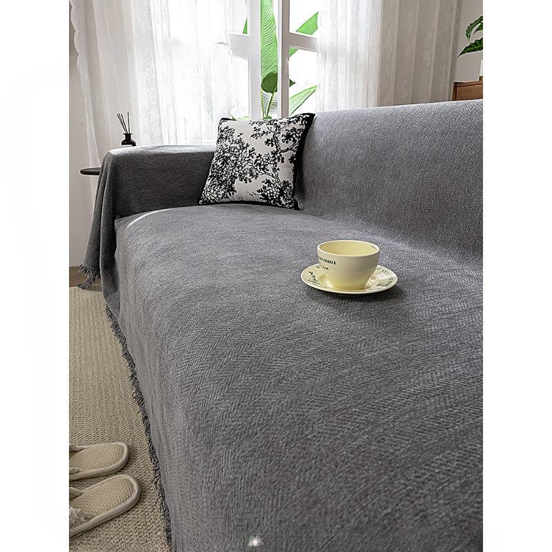 Herringbone Sofa Towel Full Covered Cloth High-Grade Simple Matcha Green Four Seasons Universal Full Covered Universal Cover Cover Blanket