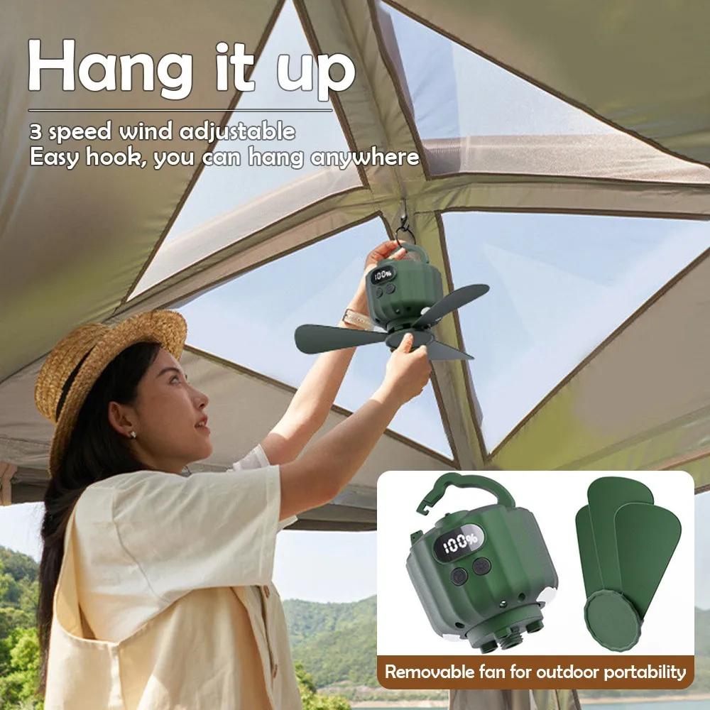 USB Rechargeable Mini Ceiling Fan Dormitory Home Remote Control Quietly Ceiling Fan Light Outdoor Camping Fan with Night Light