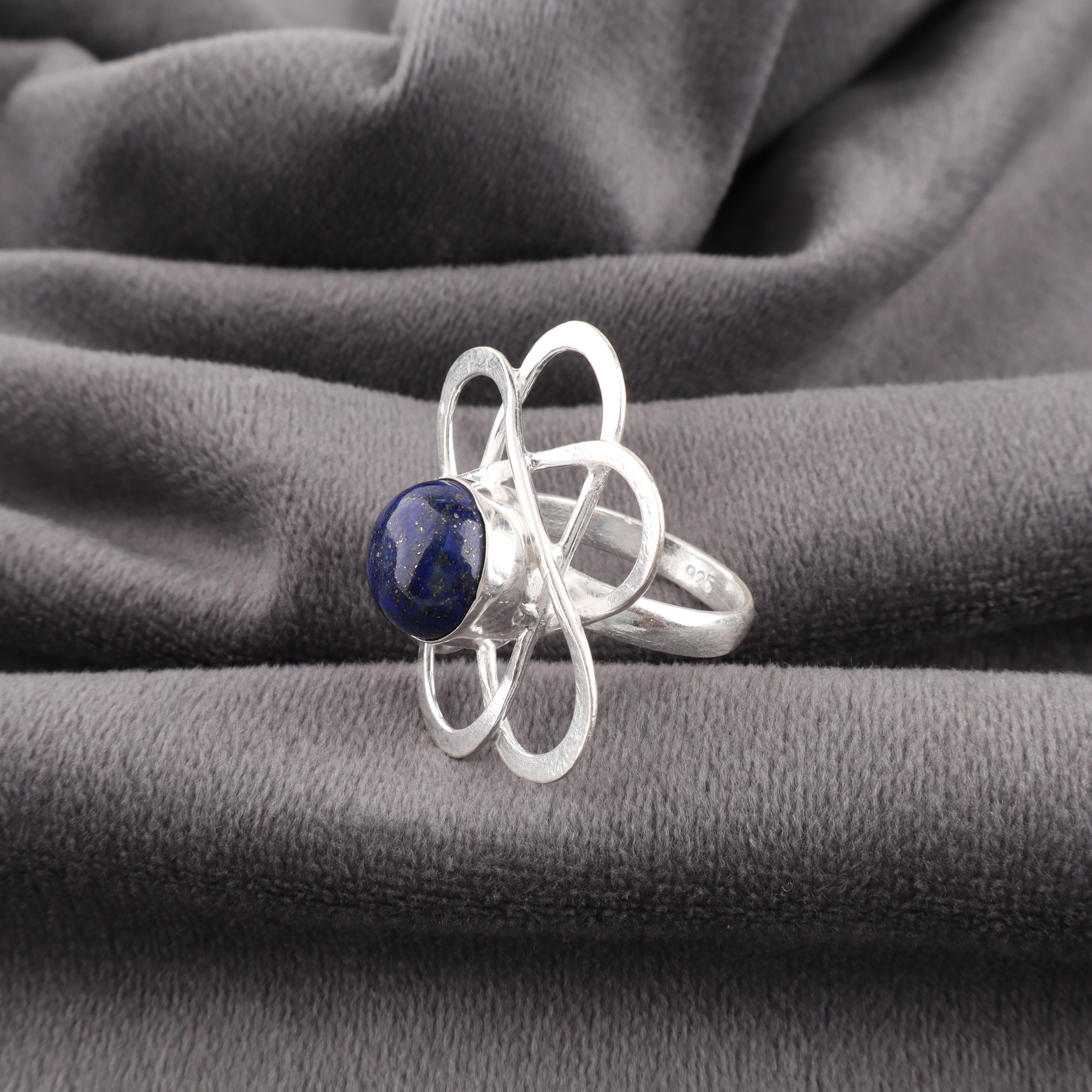 

Lapis Lazuli Ring Handmade Jewelry, 925 Solid Sterling Silver Ring, Designer Gemstone Jewelry Ring, Gift For Mom 12 синий