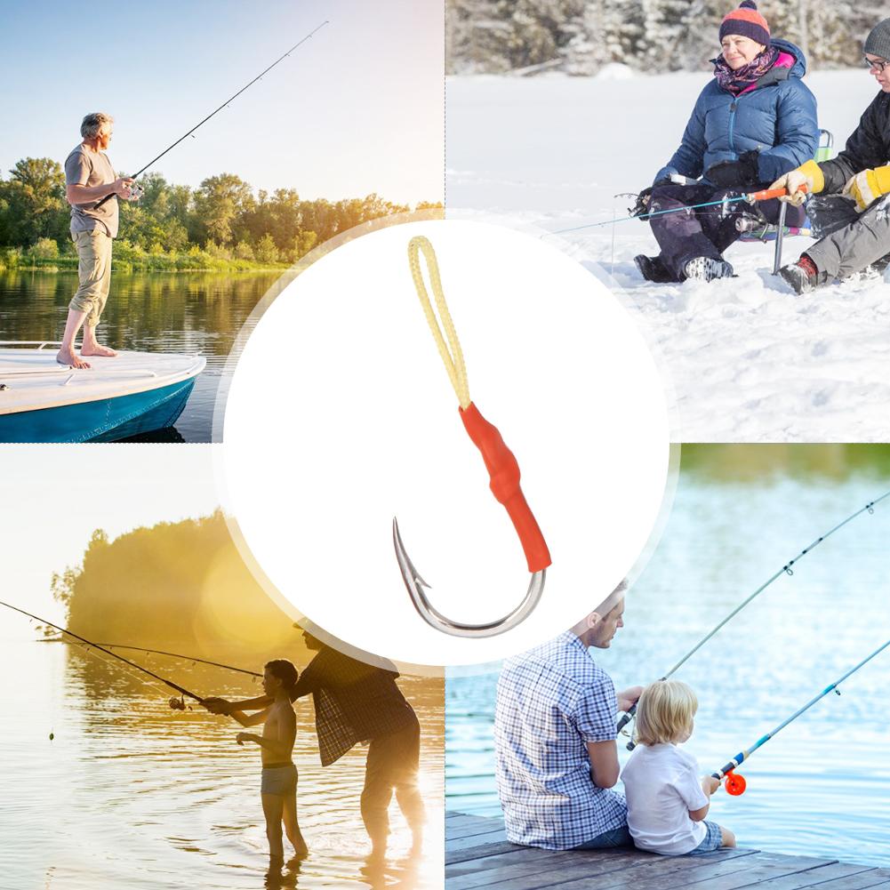 5Pcs Stainless Steel Strength Sharp Fish Hooks with Barb Lure Bait Sea Fishing Tackle Seawater Corrosion Resistance9 0#