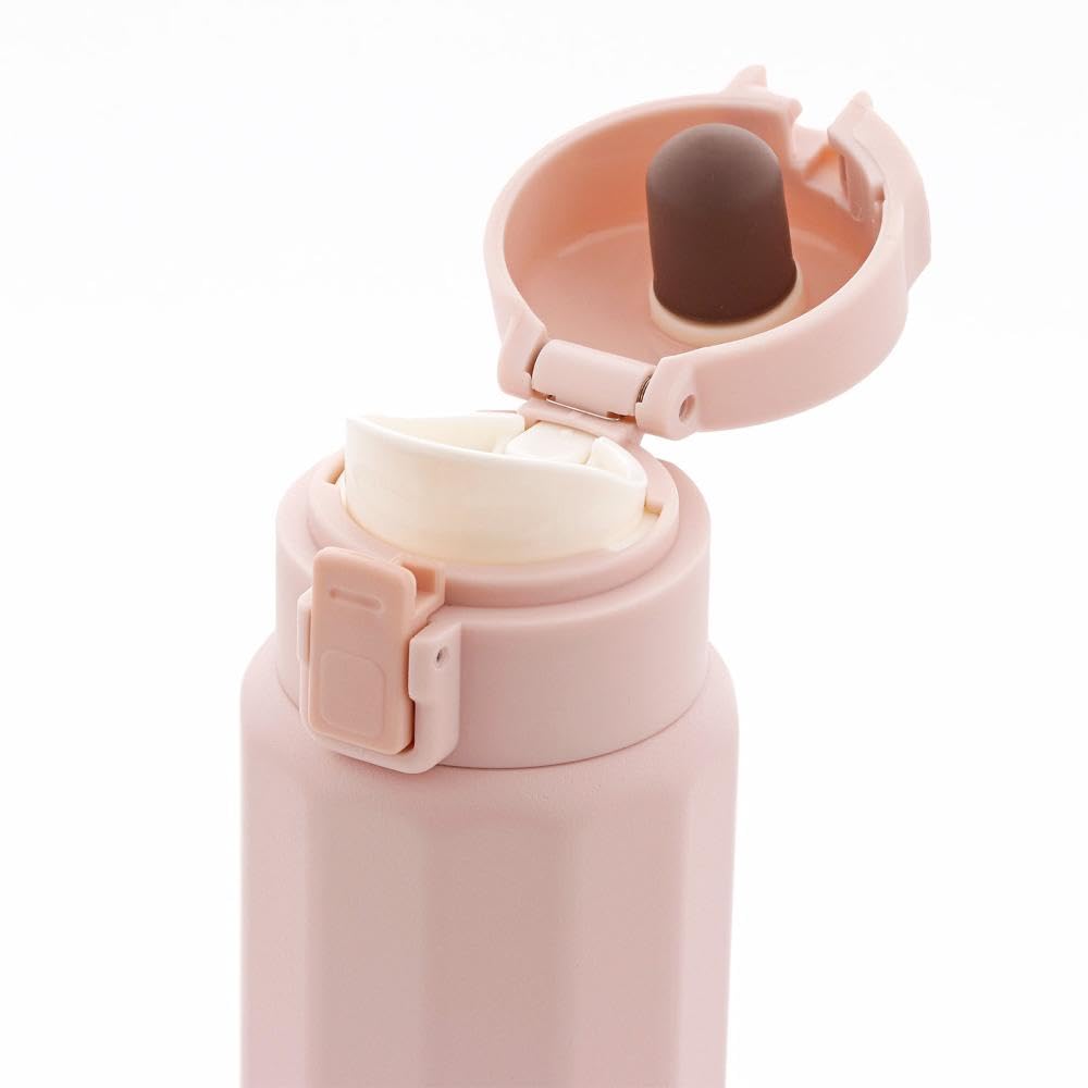 Bestco Polygonne One-Touch Mug Water Bottle, 340ml, Pink, NM-342