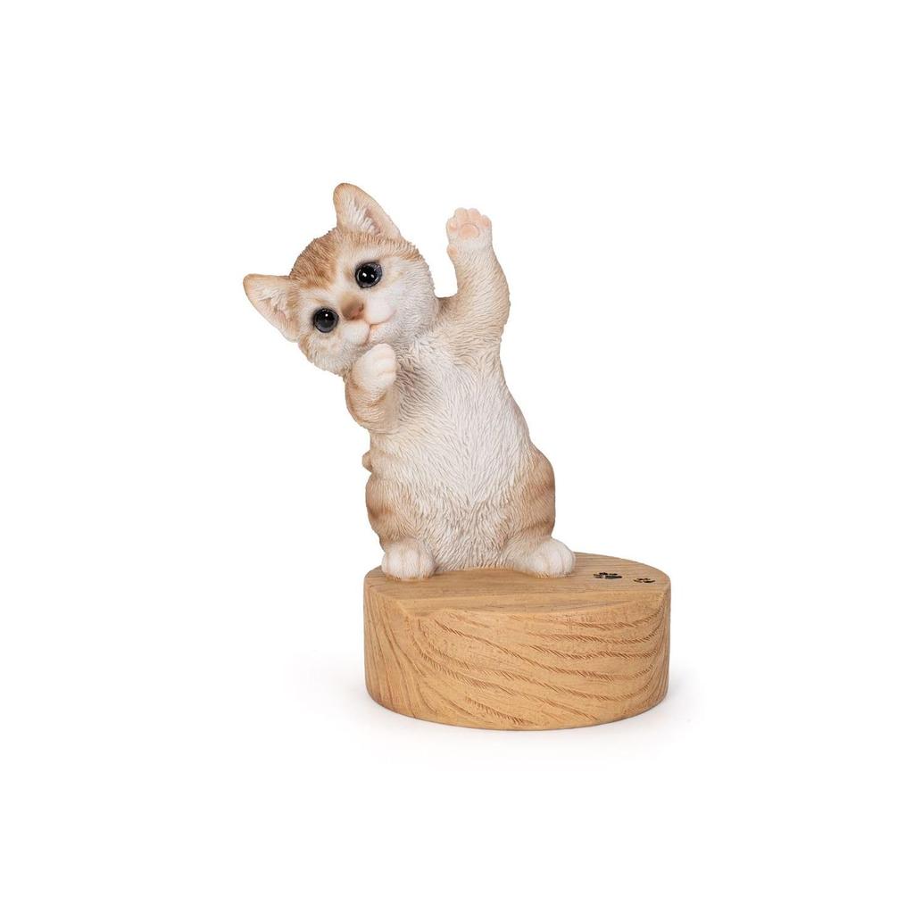 Ubia Dancing Milk Tea Cat Smartphone Stand, 12.8 X 9.7 X 16 Cm, Doll Figurine, Animal Ornament, Garden Decor, Realistic, Cute Cat, H20355-25