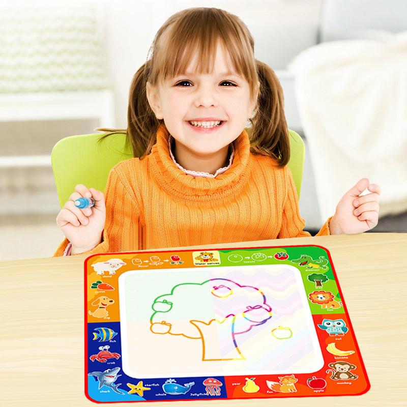 Coolplay Magic Water Drawing Mat Coloring Doodle Mat with Magic Pens Montessori Toys Painting Board Educational Toys for Kids