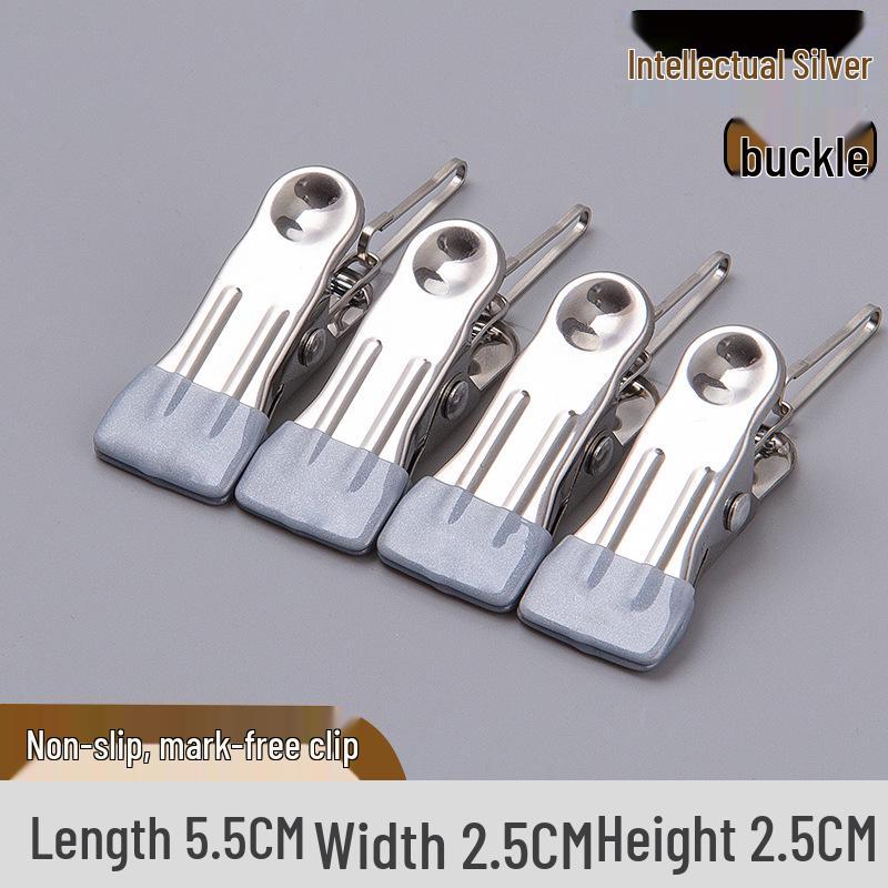 Rustproof Stainless Steel Non-Marking Sock Clips for Dorm & Household Drying.