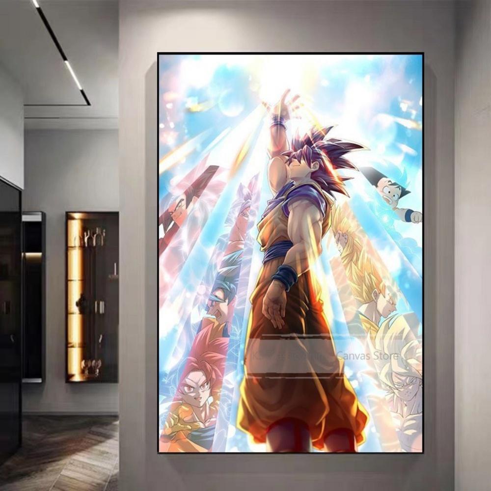 Dragon Ball Starry Night Tapestry  Sun Wukong Super Saiyan Anime Hanging with Gokus Kamehameha Ideal for Otaku Bedroom Decor