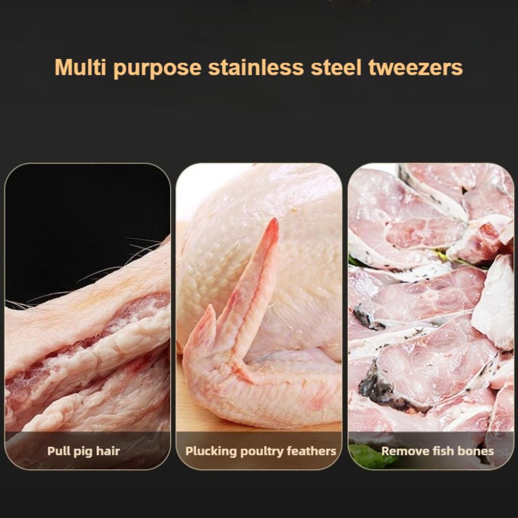 Stainless Steel Multifunctional Thickened Fishbone Tweezers, Kitchen Retrieval Tools, Garlic Peelers, Kitchen Utensils