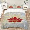 3pcs Lotus Flower Print Duvet Cover Set - Machine Washable, Includes 1 Cover and 2 Pillowcases, No Core Included yy251013078