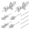 Sparkling Rhinestones Bride Hair Clip Wedding Hair Pin Spring Barrette Hair Ornament for Bride Ceremony Photography Wear