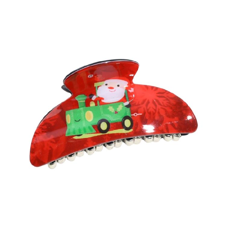 Delicate Christmas Theme Hair Claw Camping Travel Hair Clip for Girls Women small красный