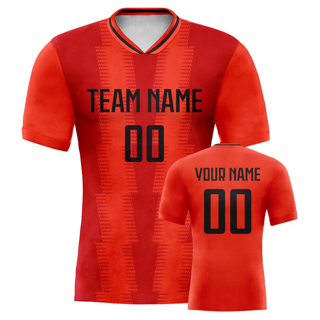 Custom Soccer Team Jersey Red Personalized Name Number Football Shirt for Men Women Kids