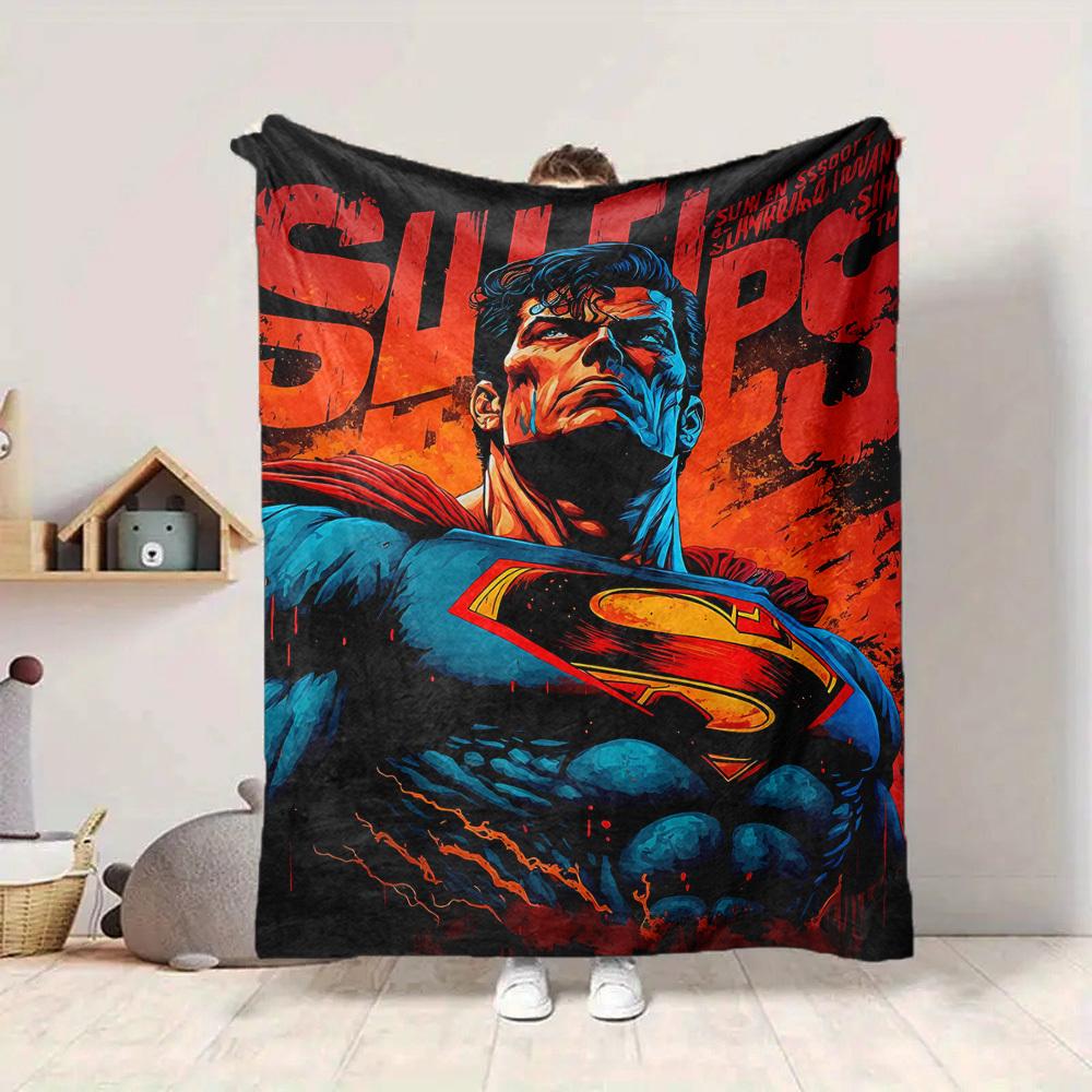 1pc Superhero Strength Flannel Throw Blanket - Lightweight Soft Warm All-Season Blanket for Sofa, Bed, Travel, Camping  L1029200