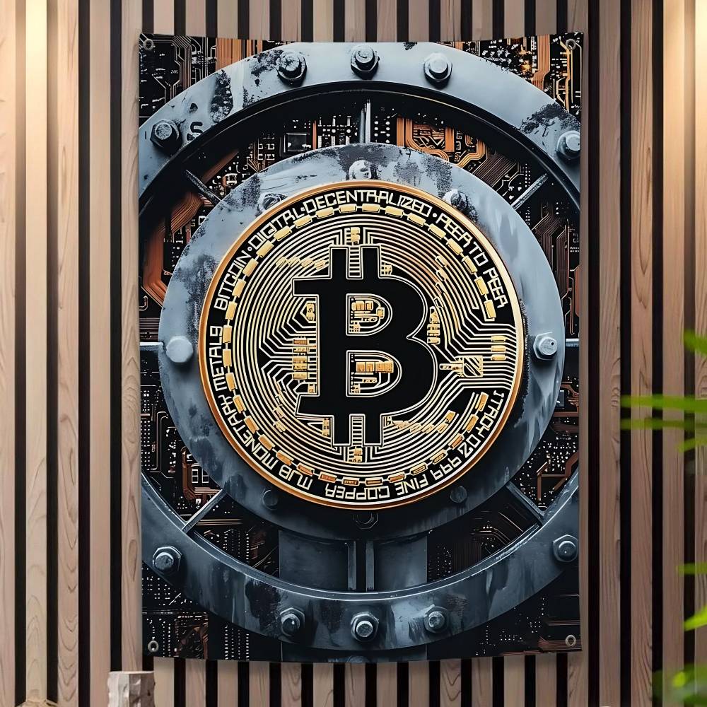 

Popular BBitcoin Logo High End Quality Banner Printing Artistic Atmosphere Style Camping Flag 74x94cm(29x37in)