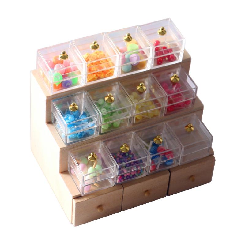 

Miniature Supermarket Display Rack/Candy Container for Play House Mini Cabinet Dollhouse Accessory for Girls Pretend for 1