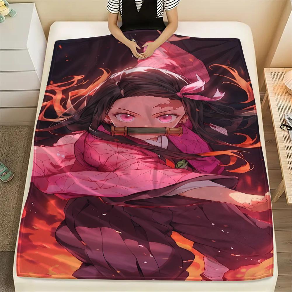 Demon Slayer Print Flannel Blanket,High Quality Comfortable for All Seasons,Home Decor,Warmth and Comfort,Perfect for Christmas Gifts