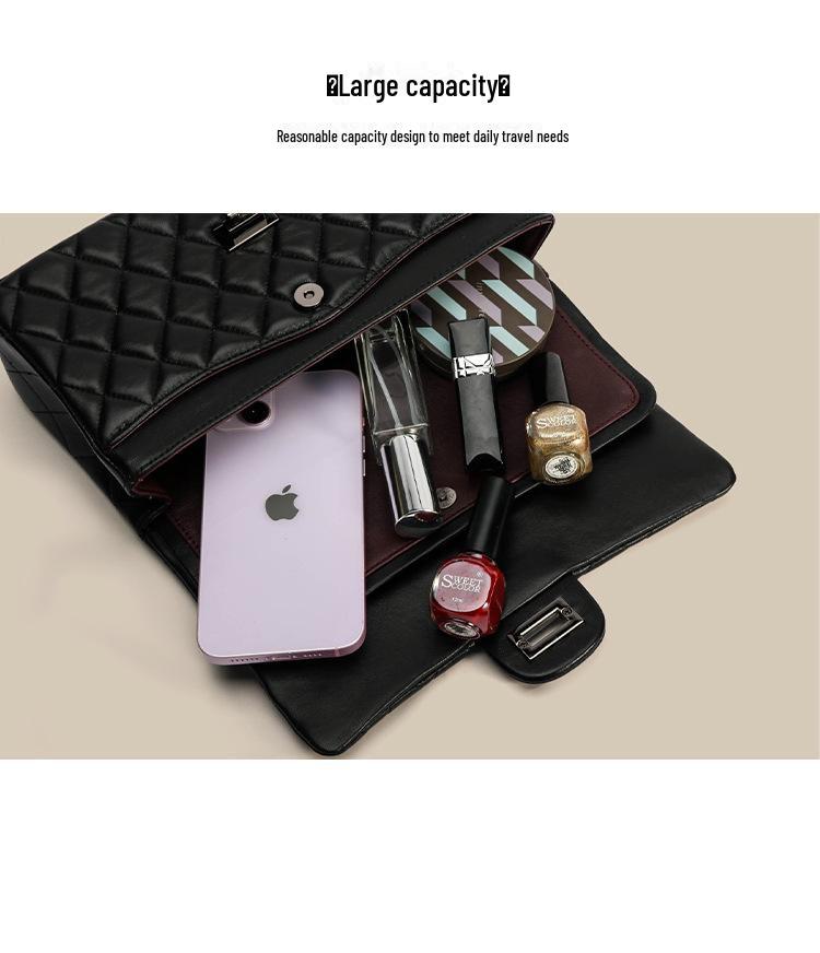 2024 Women's Small Fashion Diamond Chain Sheepskin Shoulder Bag