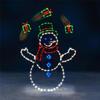 Christmas Snowman Animated Light Snowball Fight Scene Active String Frame Decor for Home Festival Party Decoration