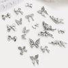 10 Pcs/Set 3D Bows Nails Charms Sparkling Butterfly Nails Charms Alloy Manicure Supplies Nails Art Decorations for Women